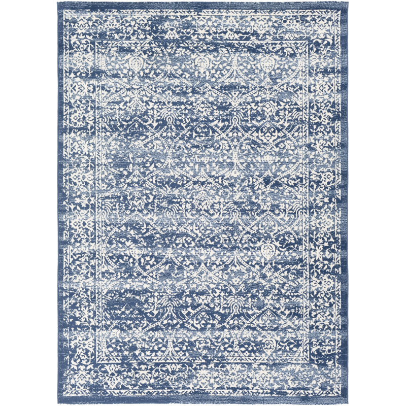 Ophelia & Co. Copenhaver Traditional Navy/Denim Area Rug & Reviews